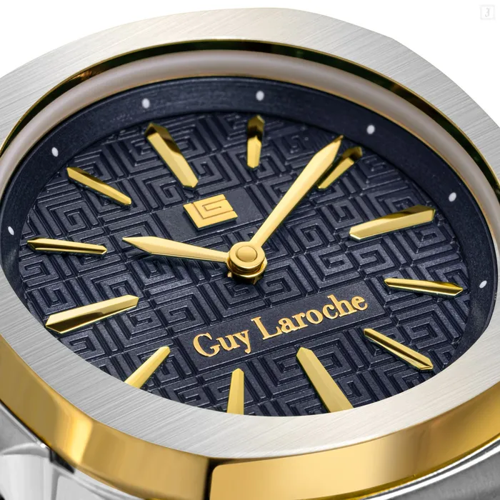 Bracelets Guy Laroche Guy Laroche Charlie Ladies Blue Dial Stainless Steel Gold Plated Watch
