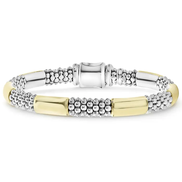 Bracelets Lagos High Bar TwoTone Station Caviar Bracelet 6mm