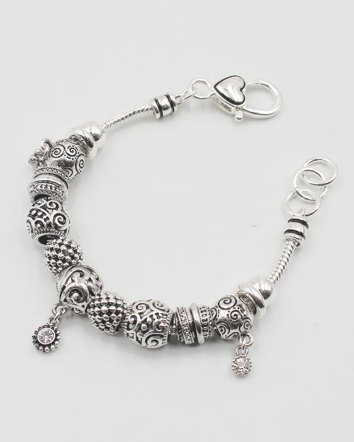 Bracelets Multiple Metal Bead Bracelet with Tiny Charms 081522charm Bracelets Multiple Metal Bead Bracelet with Tiny Charms 081522charm