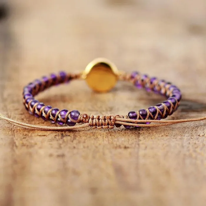 Bracelets Natural Amethyst Opal String Braided Bracelet WickedAF