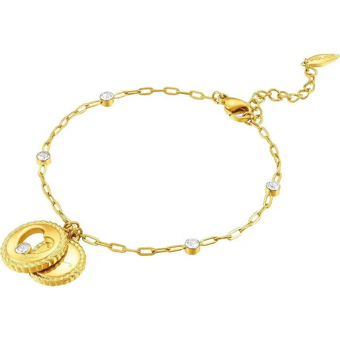 Bracelets Police Police Amour Gold Plated Ladies Bracelet With Charms and Crystals Bracelets Police Police Amour Gold Plated Ladies Bracelet With Charms and Crystals