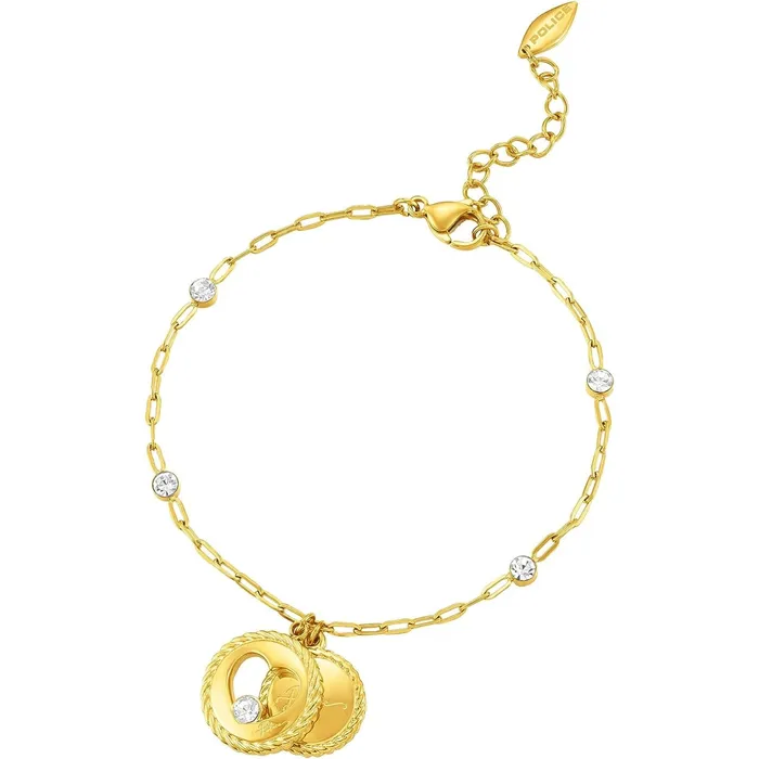 Bracelets Police Police Amour Gold Plated Ladies Bracelet With Charms and Crystals