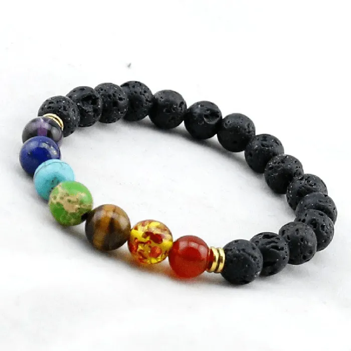 Bracelets WickedAF Chakra Healing and Balancing Lava Stone Bracelet