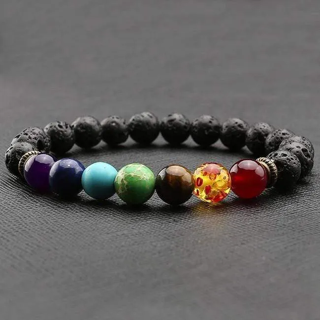 Bracelets WickedAF Chakra Healing and Balancing Lava Stone Bracelet