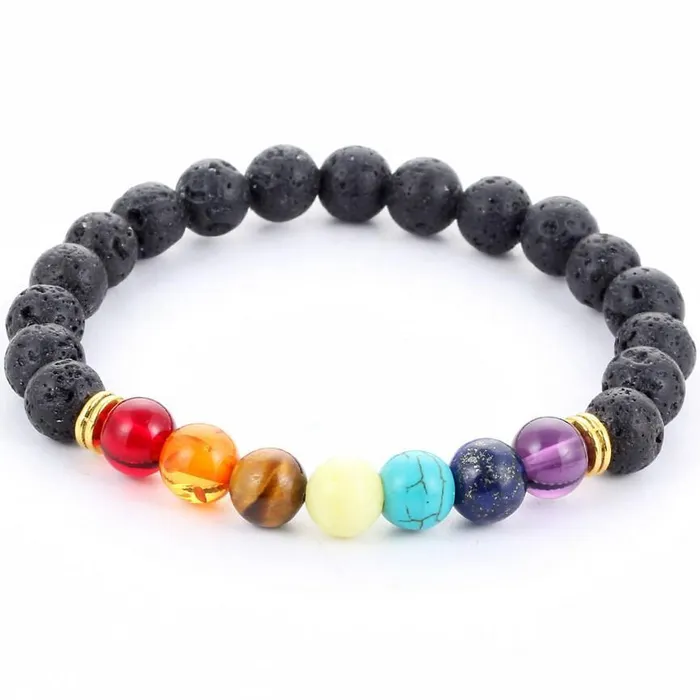 Bracelets WickedAF Chakra Healing and Balancing Lava Stone Bracelet