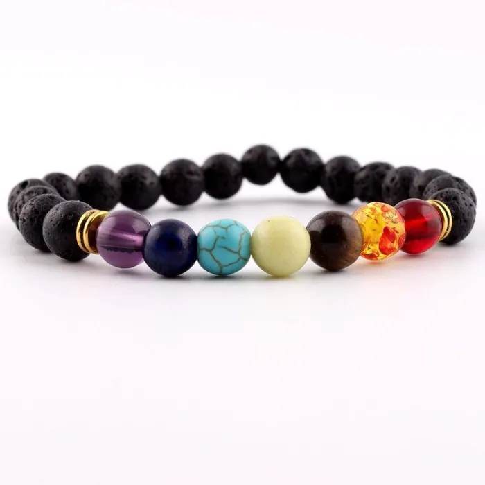 Bracelets WickedAF Chakra Healing and Balancing Lava Stone Bracelet