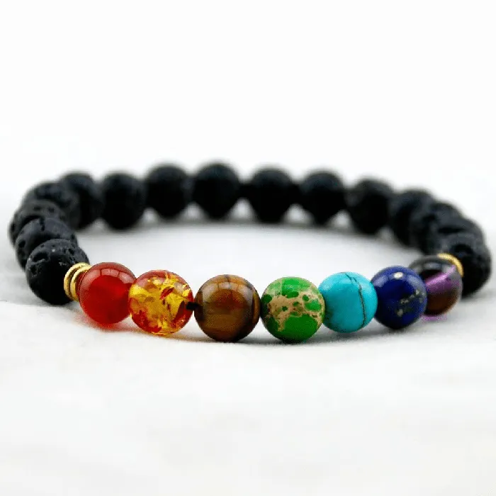 Bracelets WickedAF Chakra Healing and Balancing Lava Stone Bracelet