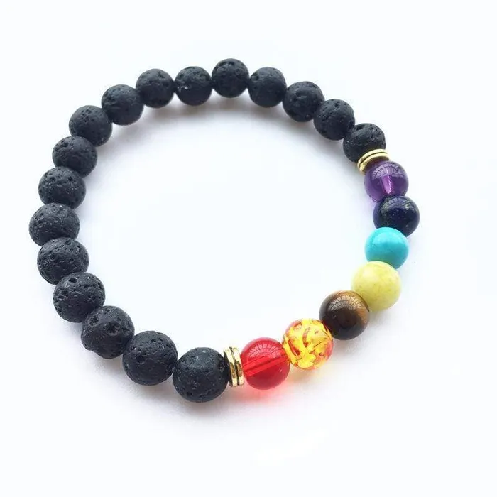 Bracelets WickedAF Chakra Healing and Balancing Lava Stone Bracelet