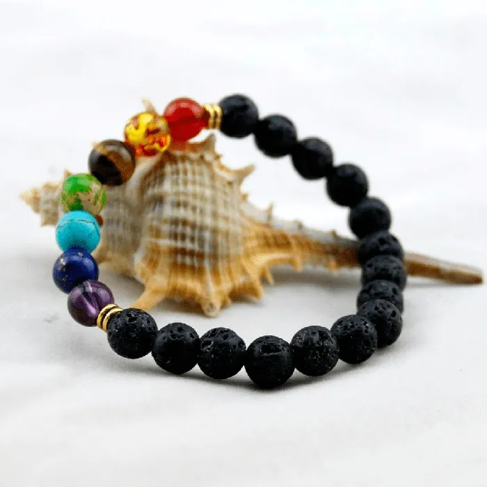 Bracelets WickedAF Chakra Healing and Balancing Lava Stone Bracelet