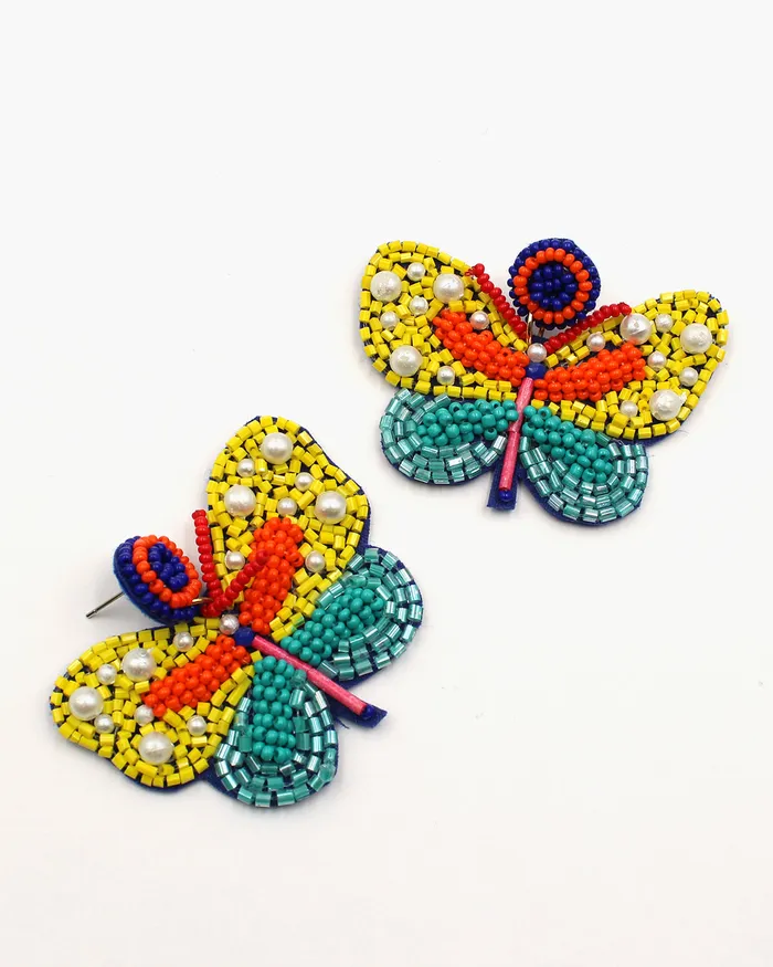 Butterfly Beaded Earrings 02142024 Earrings