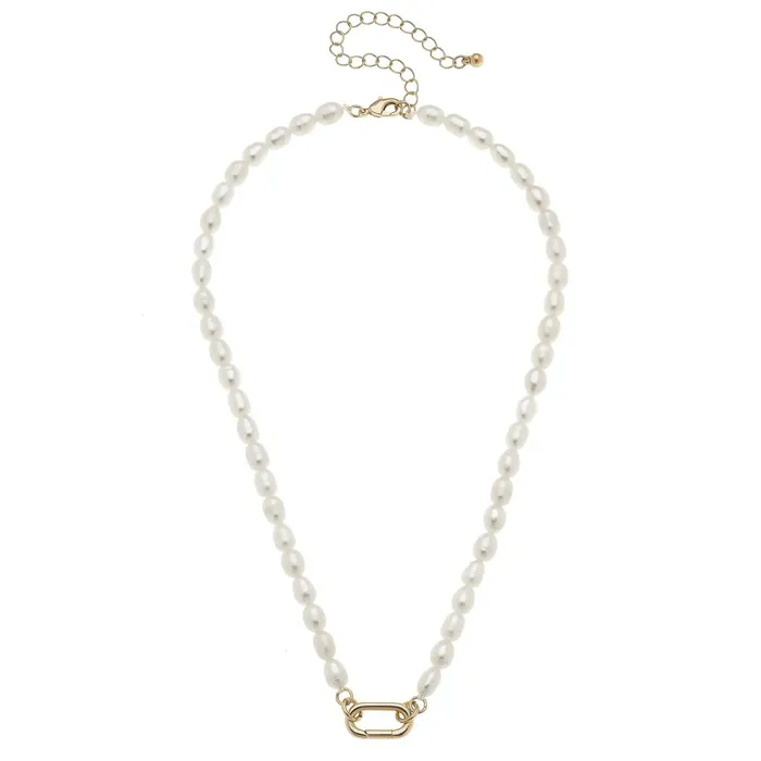 Canvas Necklaces Piper Freshwater Pearl Charm Necklace Base in Ivory