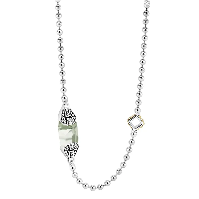 Caviar Color Six Station Prasiolite Necklace Lagos Necklaces