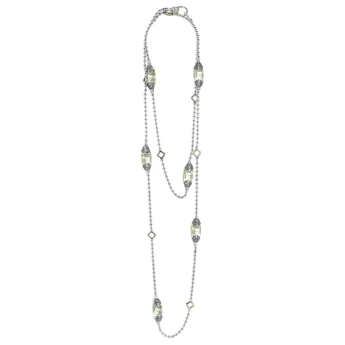 Caviar Color Six Station Prasiolite Necklace Lagos Necklaces Caviar Color Six Station Prasiolite Necklace Lagos Necklaces