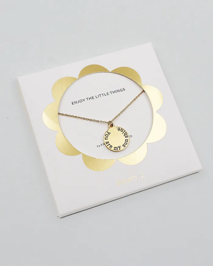 CHECK20241 YOU ARE MY SUNSHINE Pendant Card Necklace Necklaces