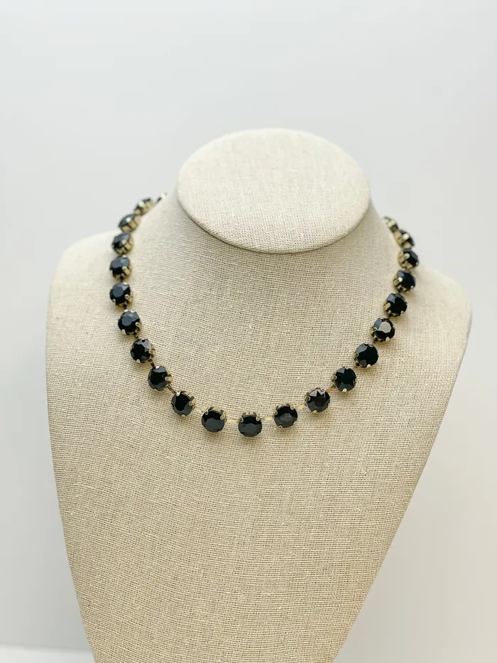 Chunky Glass Stone Necklace Jet Prep Obsessed ESS Necklaces