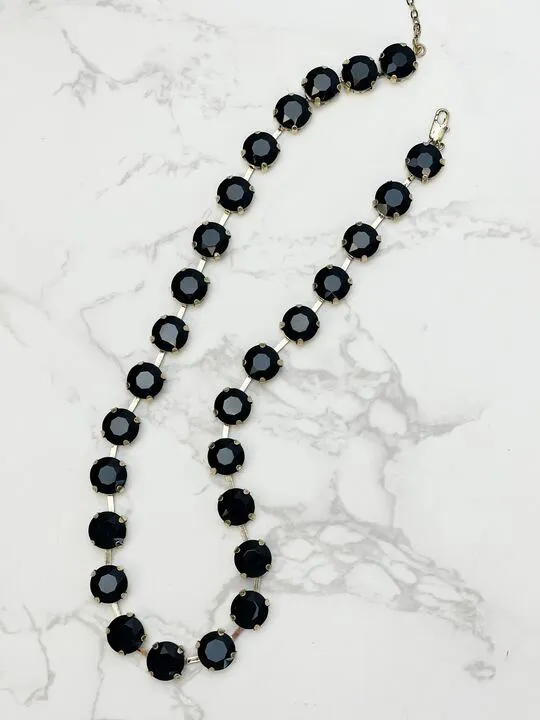 Chunky Glass Stone Necklace Jet Prep Obsessed ESS Necklaces Chunky Glass Stone Necklace Jet Prep Obsessed ESS Necklaces