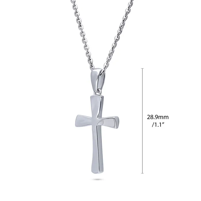 Cross CZ Pendant Necklace in Sterling Silver BERRICLE Necklaces