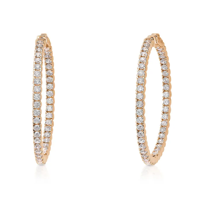 CZ Large InsideOut Hoop Earrings in Sterling Silver 19 BERRICLE Earrings