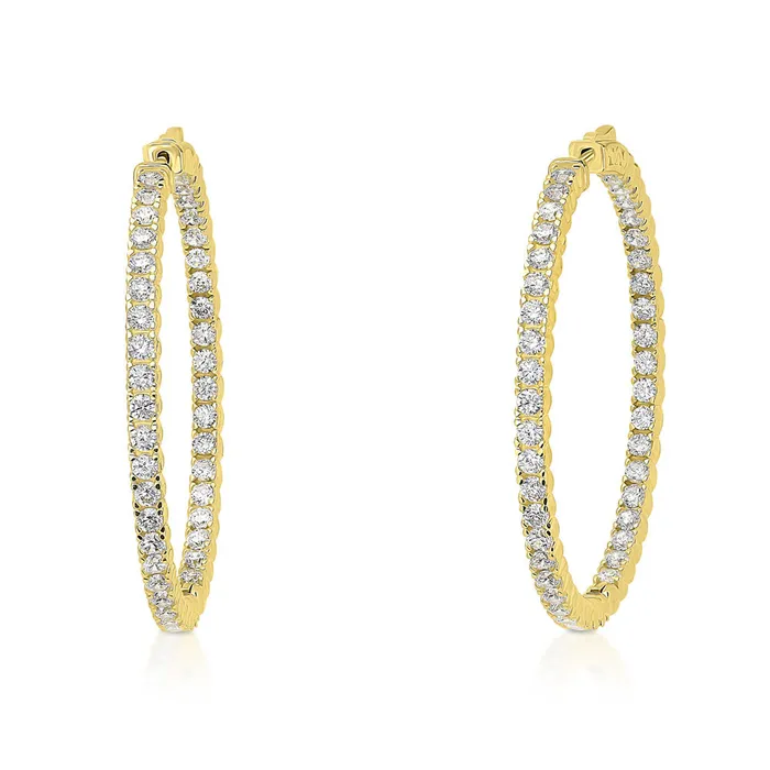CZ Large InsideOut Hoop Earrings in Sterling Silver 19 BERRICLE Earrings