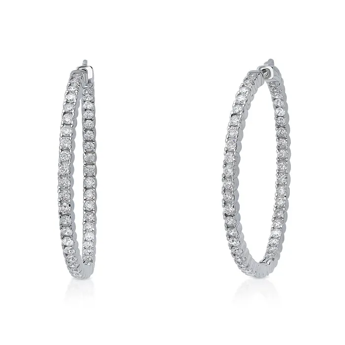 CZ Large InsideOut Hoop Earrings in Sterling Silver 19 BERRICLE Earrings