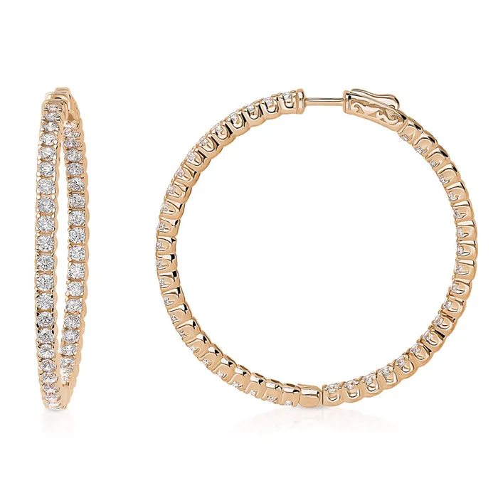 CZ Large InsideOut Hoop Earrings in Sterling Silver 19 BERRICLE Earrings