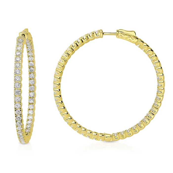 CZ Large InsideOut Hoop Earrings in Sterling Silver 19 BERRICLE Earrings
