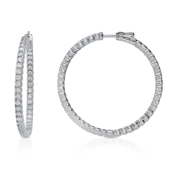 CZ Large InsideOut Hoop Earrings in Sterling Silver 19 BERRICLE Earrings