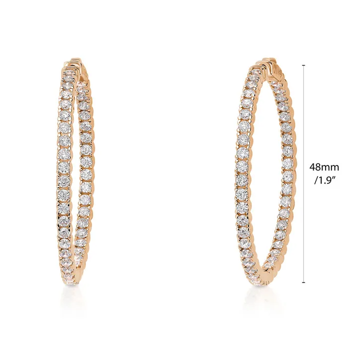 CZ Large InsideOut Hoop Earrings in Sterling Silver 19 BERRICLE Earrings