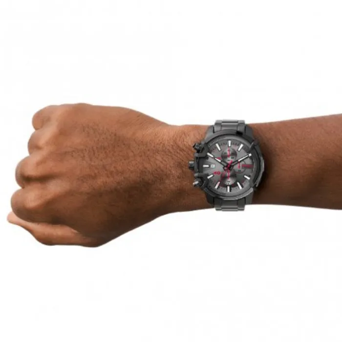 Diesel Bracelets Diesel Mens Griffed Chronograph GunmetalTone Stainless Steel Watch