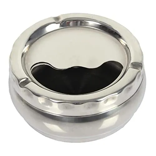Dropshipped via Social Commerce Network Bracelets Stainless Steel Ashtray Holder with Rotatable Lid 12cm Diameter