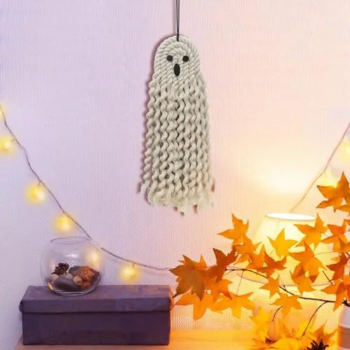 Dropshipped via Social Commerce Network Necklaces SECRET DESIRE Hanging Ghost Decoration Hand Woven Ghost for Yard Front Door Tree