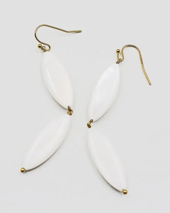 Earrings 080322pearl Mother of Pearl Linear Drop Earrings