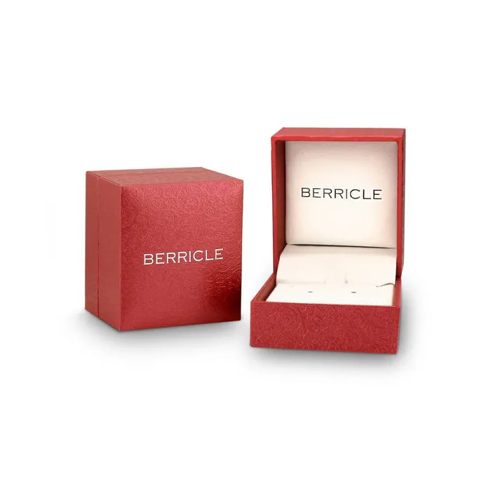 Earrings BERRICLE Halo Kaleidoscope CZ Stud Earrings in Sterling Silver