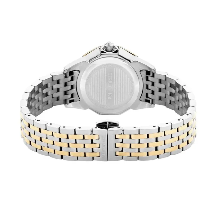Earrings Cerruti 1881 Jesina Ladies White MOP Dial Stainless Steel Silver Gold Watch Cerruti