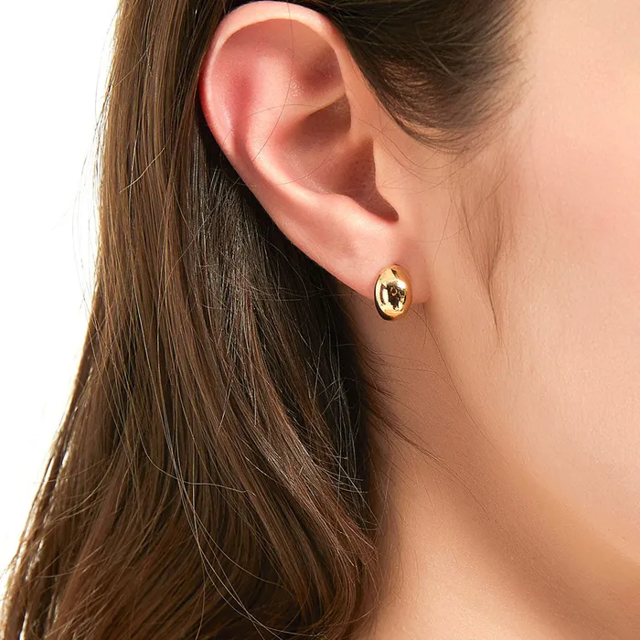 Earrings Dome Mini Huggie Earrings in Sterling Silver 045 BERRICLE