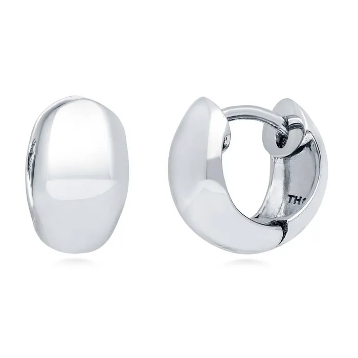 Earrings Dome Mini Huggie Earrings in Sterling Silver 045 BERRICLE