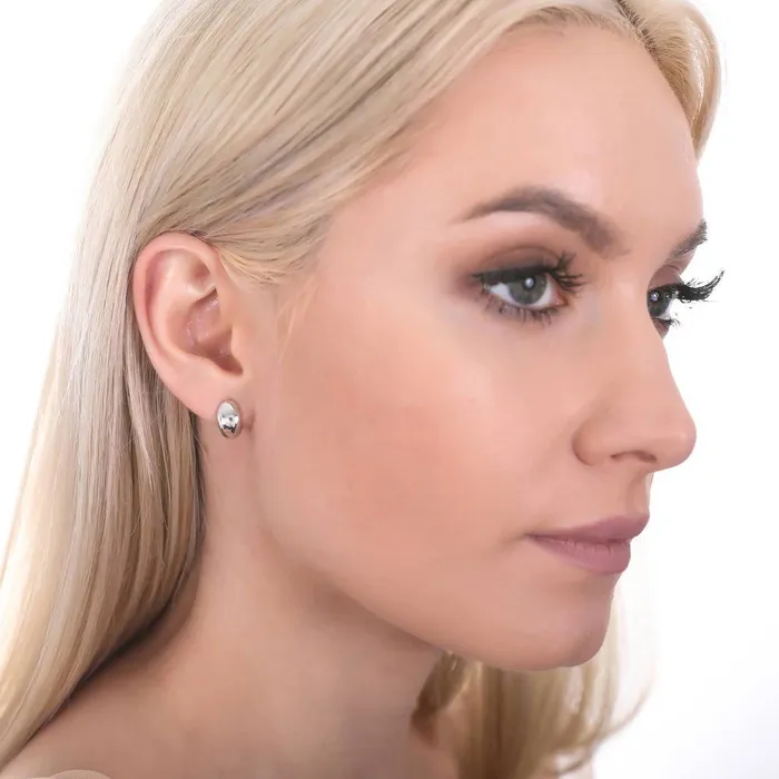 Earrings Dome Mini Huggie Earrings in Sterling Silver 045 BERRICLE