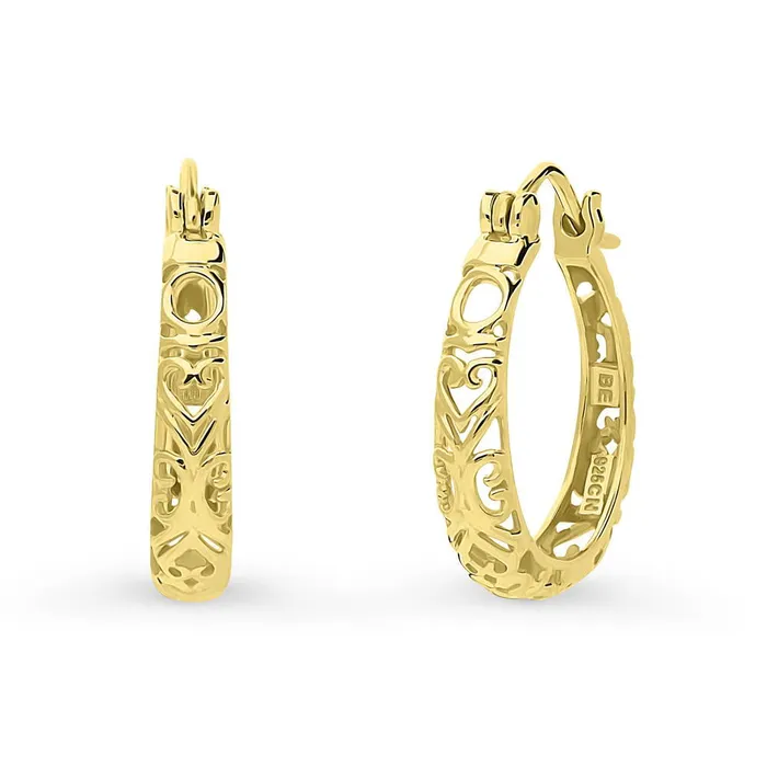 Earrings Filigree Medium Hoop Earrings in Sterling Silver 075 BERRICLE