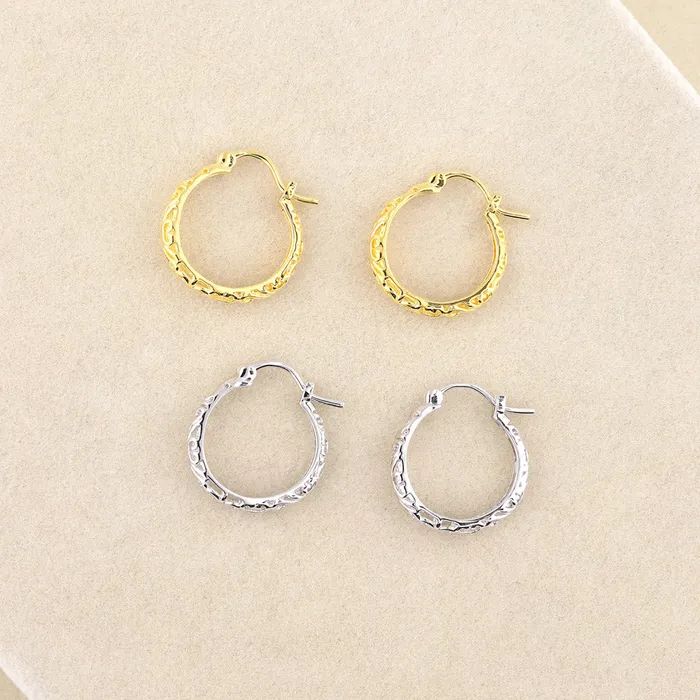 Earrings Filigree Medium Hoop Earrings in Sterling Silver 075 BERRICLE