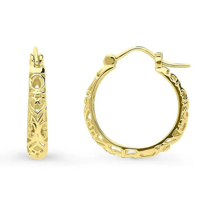 Earrings Filigree Medium Hoop Earrings in Sterling Silver 075 BERRICLE
