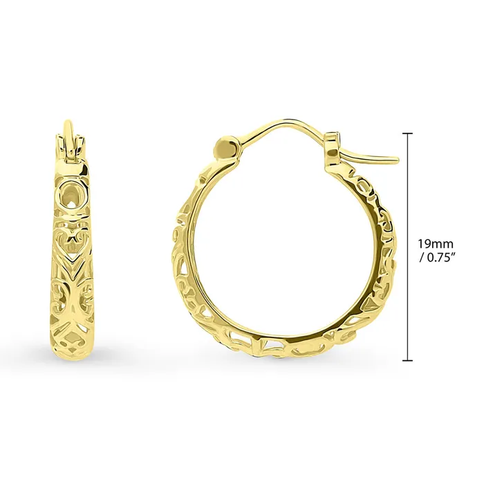 Earrings Filigree Medium Hoop Earrings in Sterling Silver 075 BERRICLE