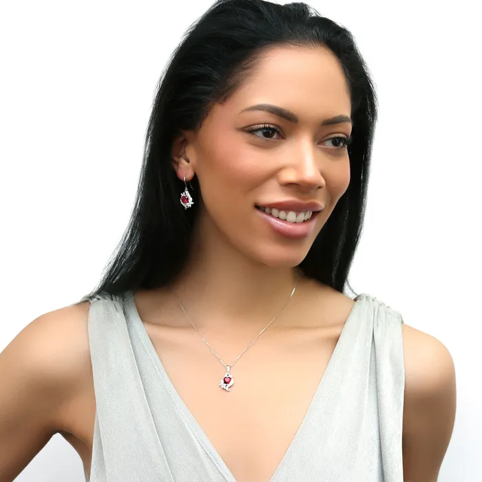 Earrings Heart Flower CZ Fish Hook Earrings in Sterling Silver BERRICLE