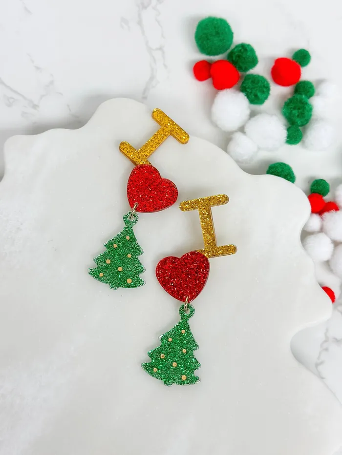 Earrings I Love Christmas Dangle Earrings Prep Obsessed FP
