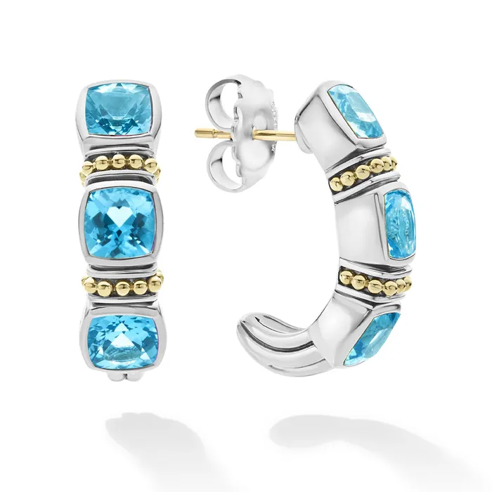 Earrings LAGOS Rittenhouse Swiss Blue Topaz Hoop Earrings