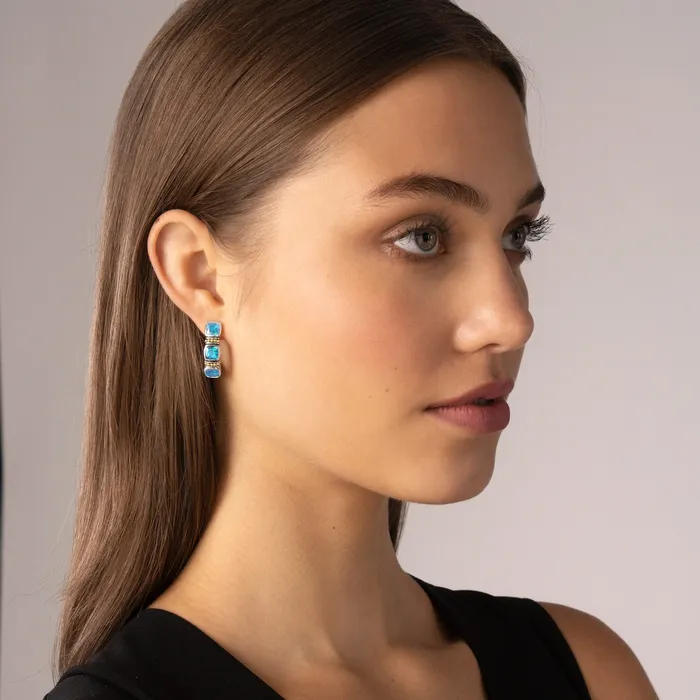 Earrings LAGOS Rittenhouse Swiss Blue Topaz Hoop Earrings Earrings LAGOS Rittenhouse Swiss Blue Topaz Hoop Earrings