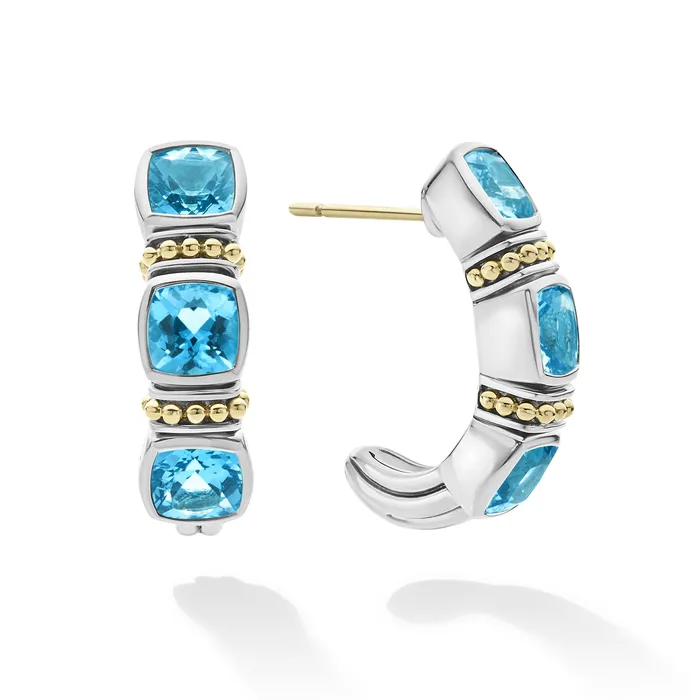 Earrings LAGOS Rittenhouse Swiss Blue Topaz Hoop Earrings Earrings LAGOS Rittenhouse Swiss Blue Topaz Hoop Earrings