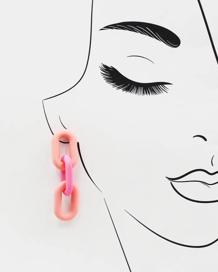 Earrings Matt Resin Chain Link Dangle Earrings 092322