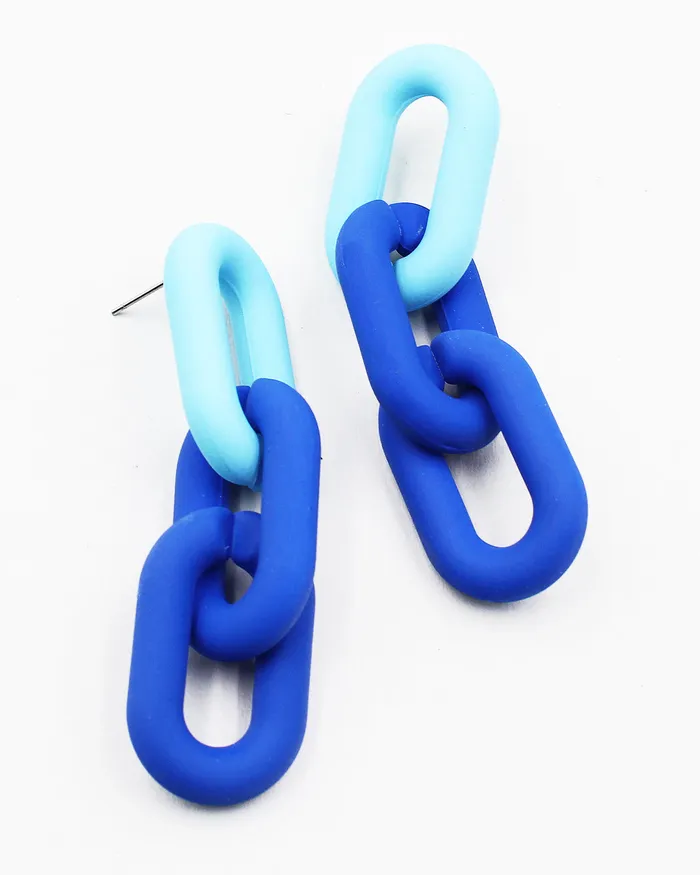Earrings Matt Resin Chain Link Dangle Earrings 092322 Earrings Matt Resin Chain Link Dangle Earrings 092322