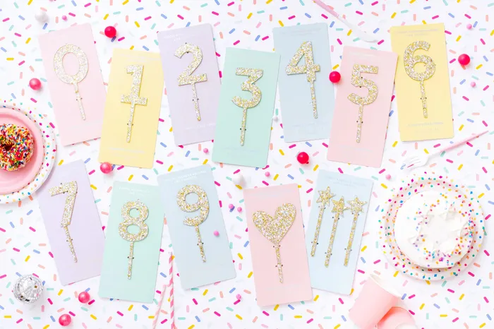 Earrings Numbers Shapes Confetti Pearl Cake Toppers Taylor Elliott Designs