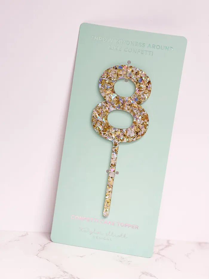 Earrings Numbers Shapes Confetti Pearl Cake Toppers Taylor Elliott Designs